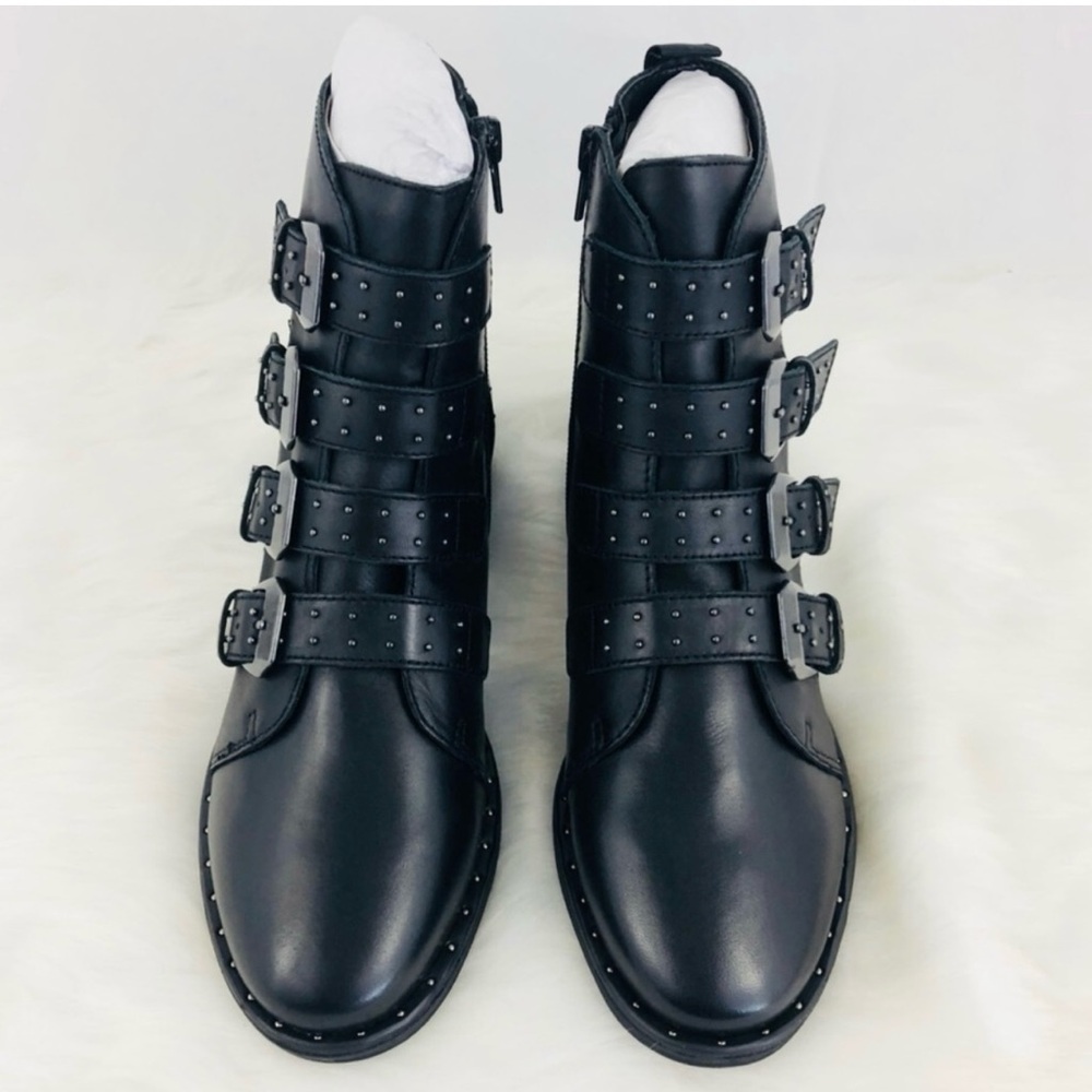 Steve Madden Pursue Studded Buckle Leather Boots